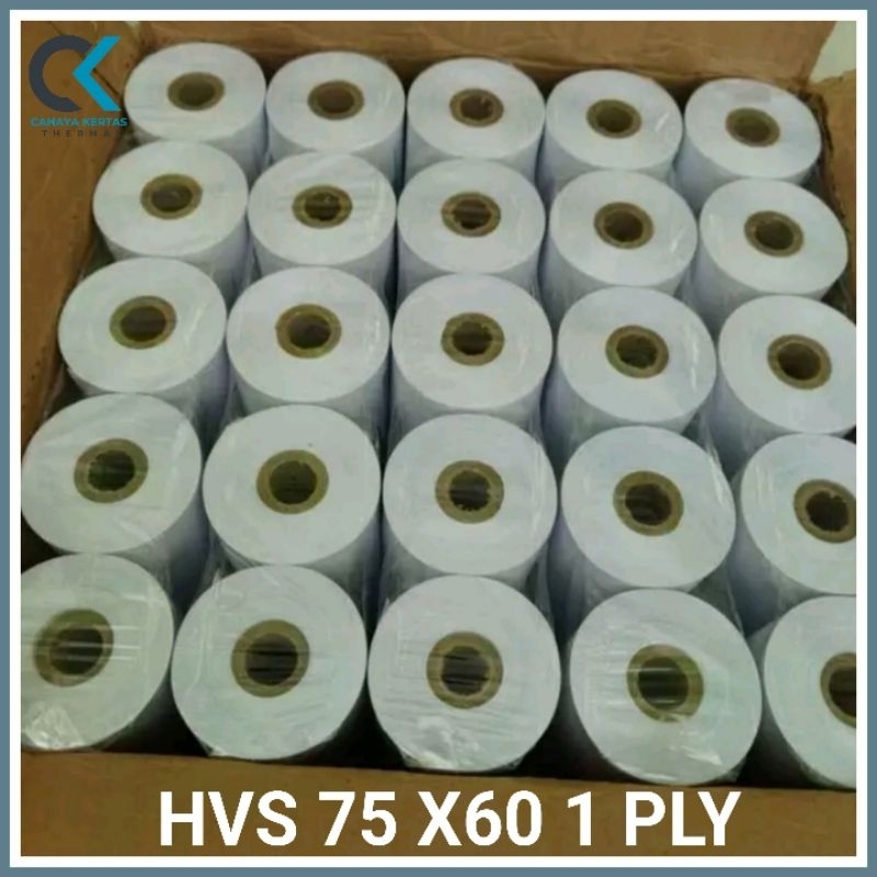 Jual Kertas Struk Kasir Hvs 75 X 60 Mm 1 Ply Paket 10 Roll 1 Pack