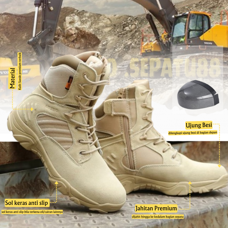 Jual Sepatu Boots Pria Ujung Besi Pria Dlta Cordura Gurun Usa Boots