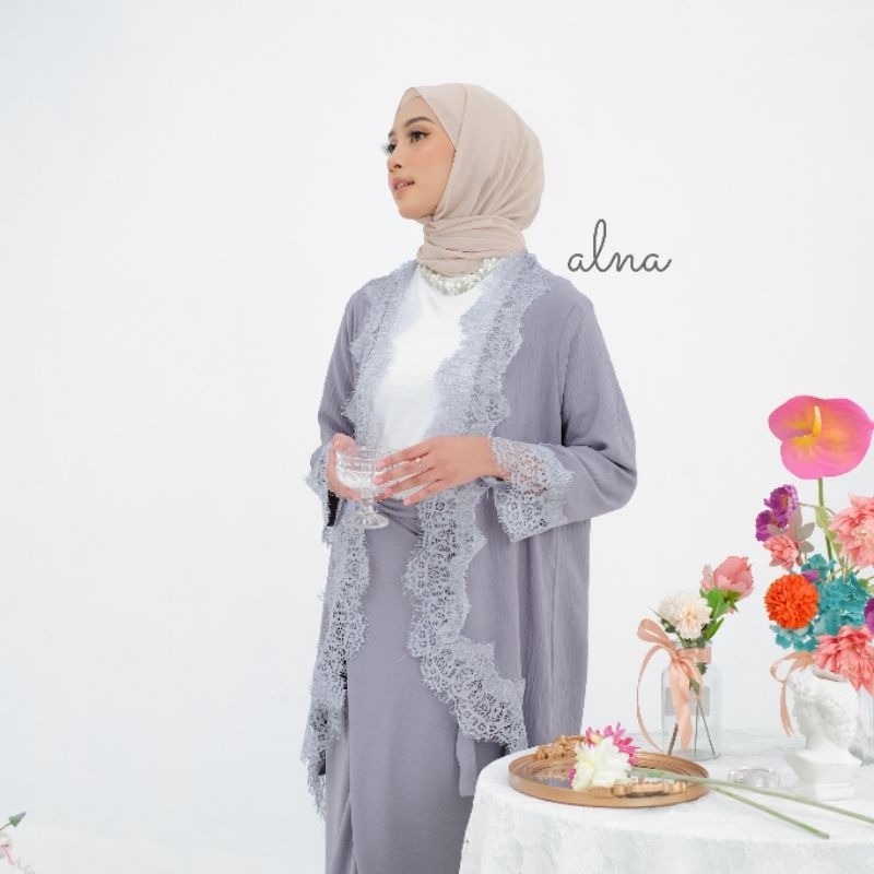 Jual anya set by alna official / set outer rok lilit / set raya ...