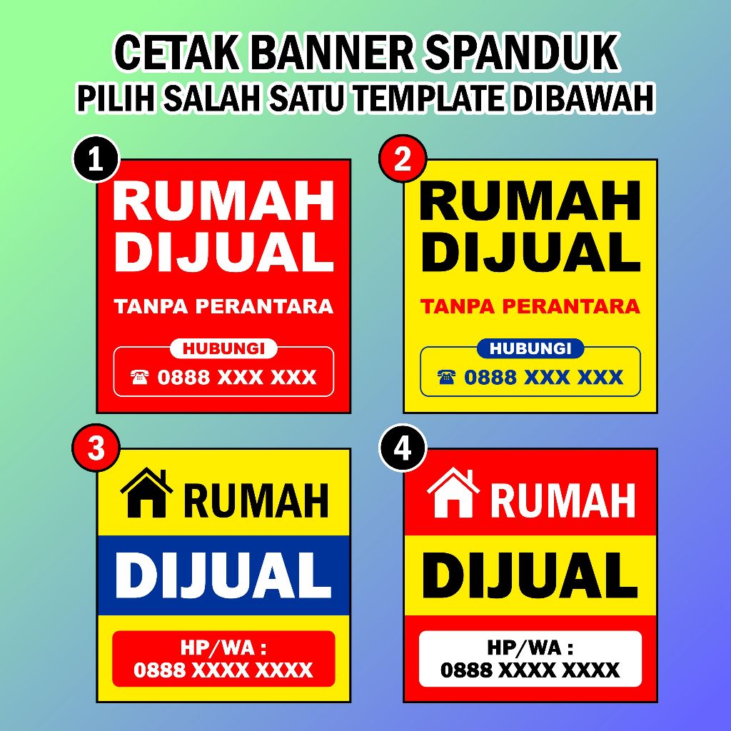 Jual CETAK BANNER SPANDUK RUMAH DIJUAL MURAH | Cetak / Print Spanduk ...