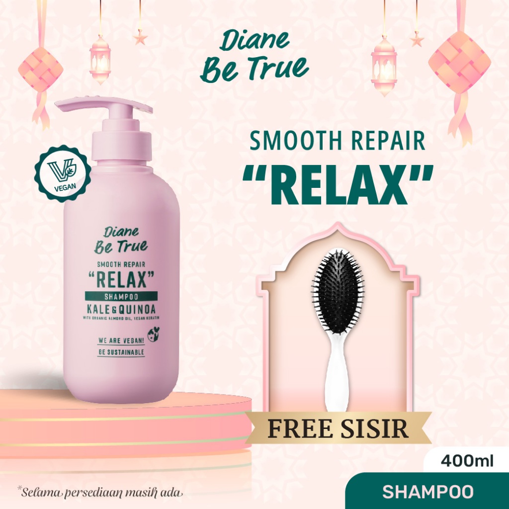 Jual Diane Be True Smooth Repair Relax Shampoo 400ml FREE Sisir Putih ...