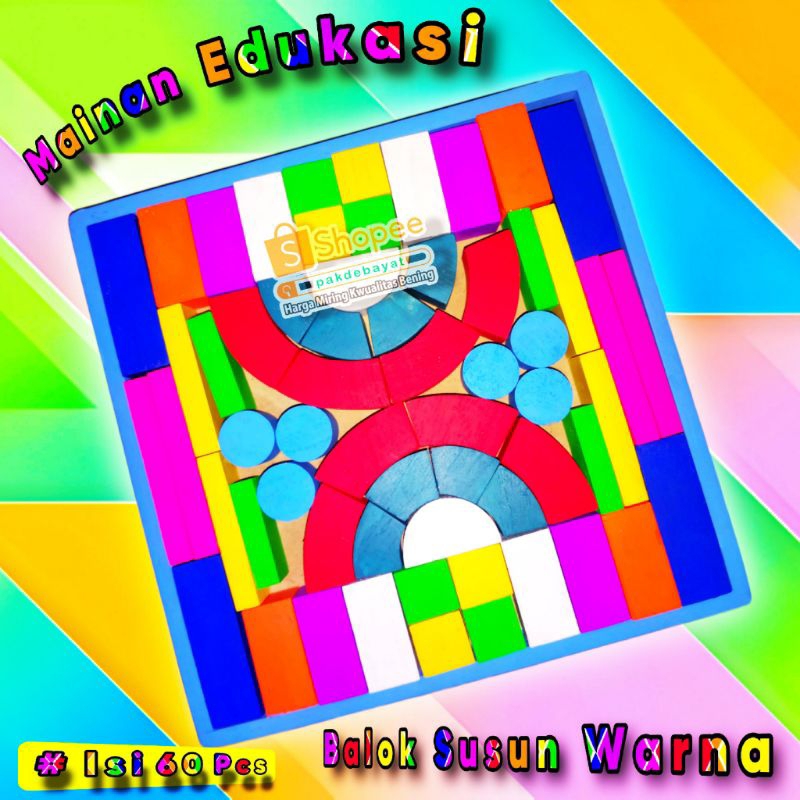 Jual Balok Susun Warna Isi 60pcs | Shopee Indonesia