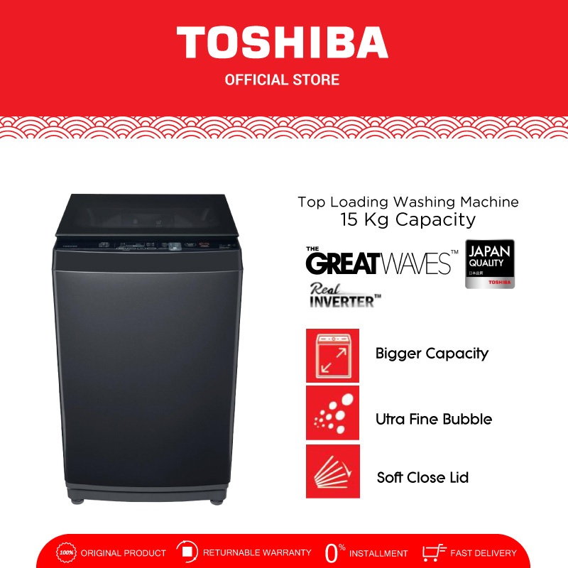 Jual Toshiba Mesin Cuci Washing Machine Top Load 15kg Aw Dum1600ln Mg Inverter Shopee