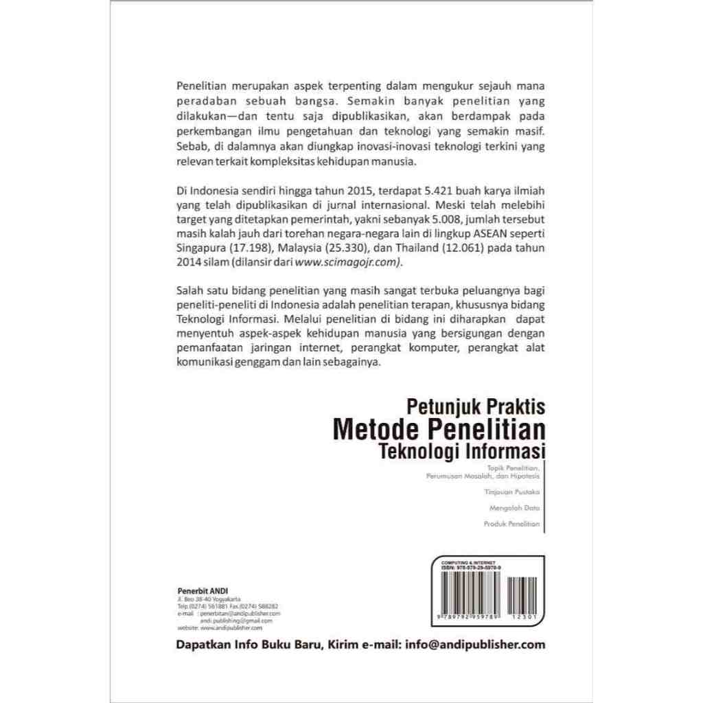 Jual Buku Petunjuk Praktis Metode Penelitian Teknologi Informasi ...