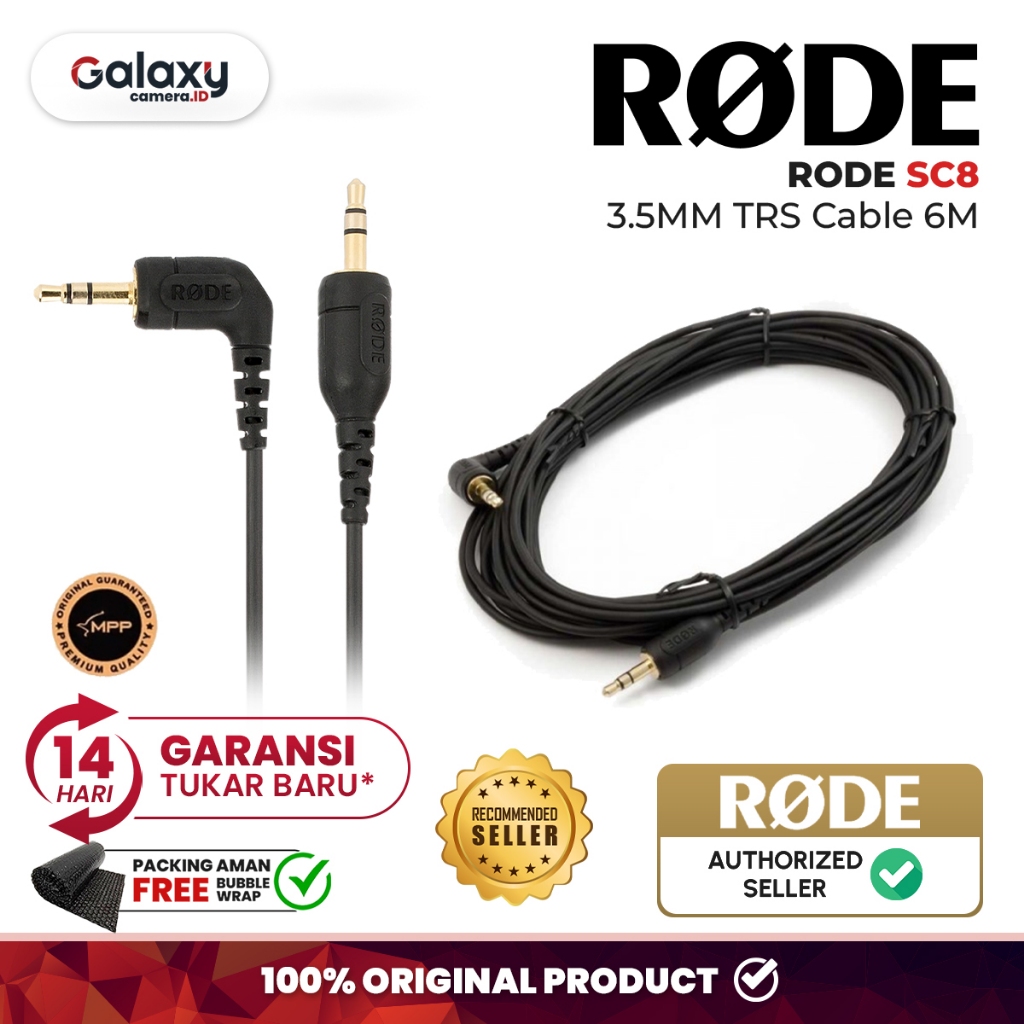 Jual Rode SC8 Extension Cable 3.5mm TRS Male 6M Kabel Audio SC 8 ...