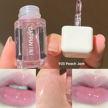 ❤️CAPPUVINI Lip Gloss Botol Susu Kecil Cermin Lip Glaze Waterproof Lipstik Glossy Esensi