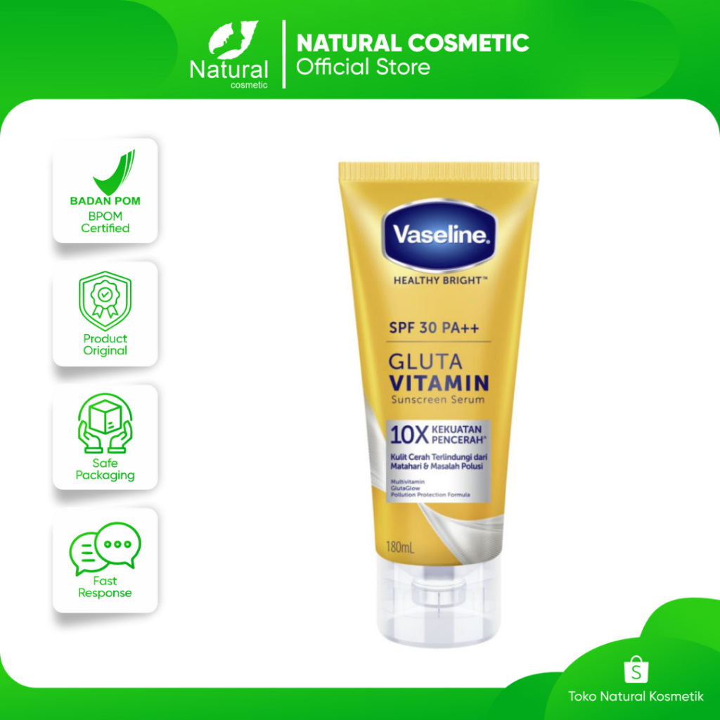 Jual Vaseline Healthy Bright Gluta Vitamin SPF 30 PA ++ sunscreen serum ...