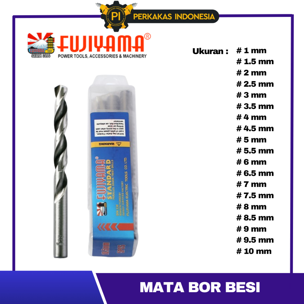 Jual Mata Bor Besi FUJIYAMA ANTI SLIP Wood Metal Drill Bit Split Point ...