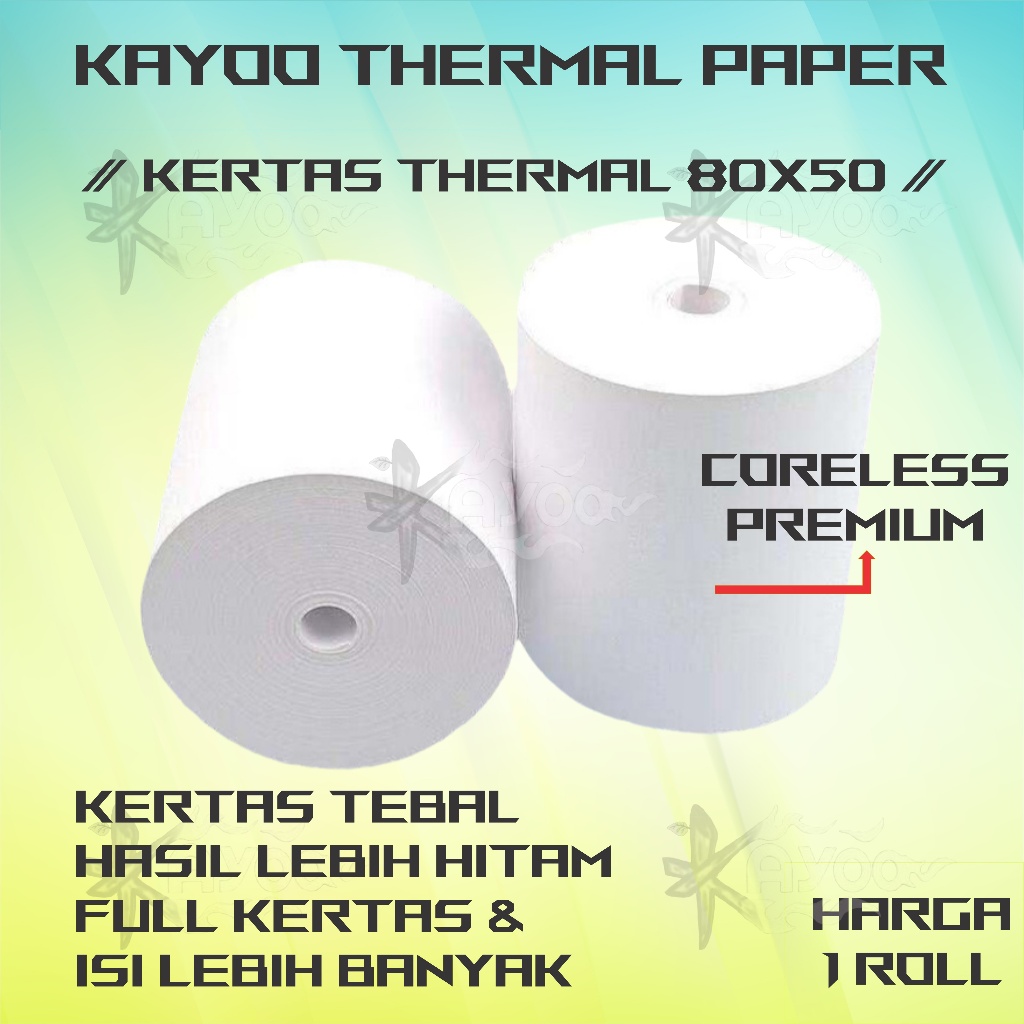 Jual Kertas Thermal Struk Kasir Ppob Paper Roll X Coreless Termal Pos Receipt Mini Printer