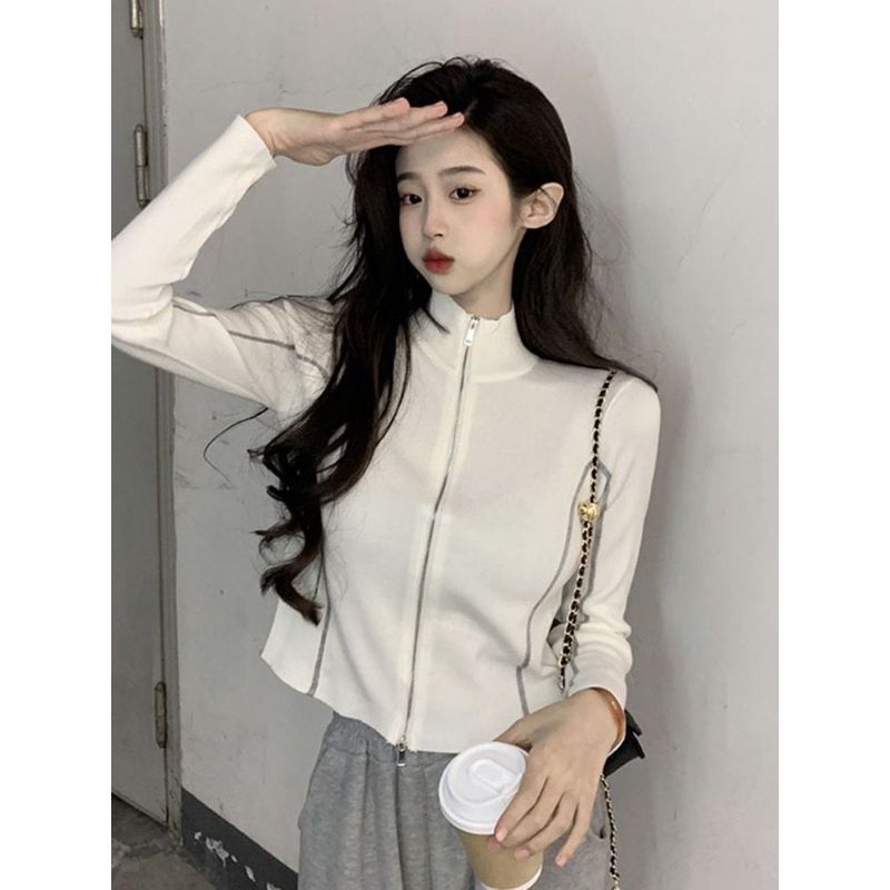 Jual TURTLENECK DOUBLE ZIP JAKET JAKET TURTLENECK WANITA KOREAN STYLE Shopee Indonesia