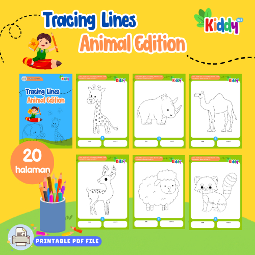 Jual KIDDYKIT-Tracing Lines Animal Edition for Preschool-Worksheet PDF ...