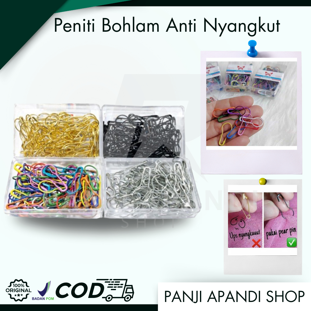 Jual Peniti Bohlam Anti Nyangkut Premium Peniti Jilbab Labu Anti Karat ...
