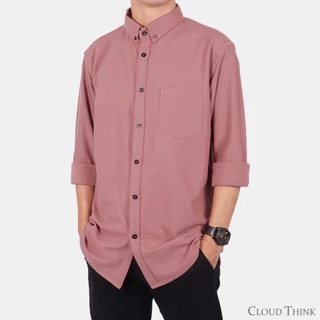 Kemeja Pria Lengan Panjang CloudThink Cotton Pique Hexagon 24s