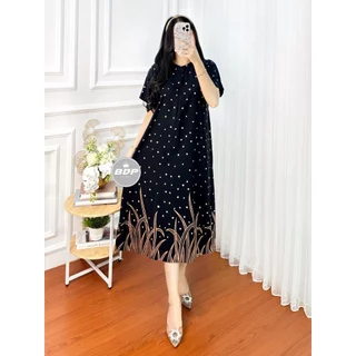 Dianputri - Daster Wanita Terbaru Rayon Busui Resleting Depan - Baju Tidur Daster Kekinian Lengan Pendek Motif Terbaru