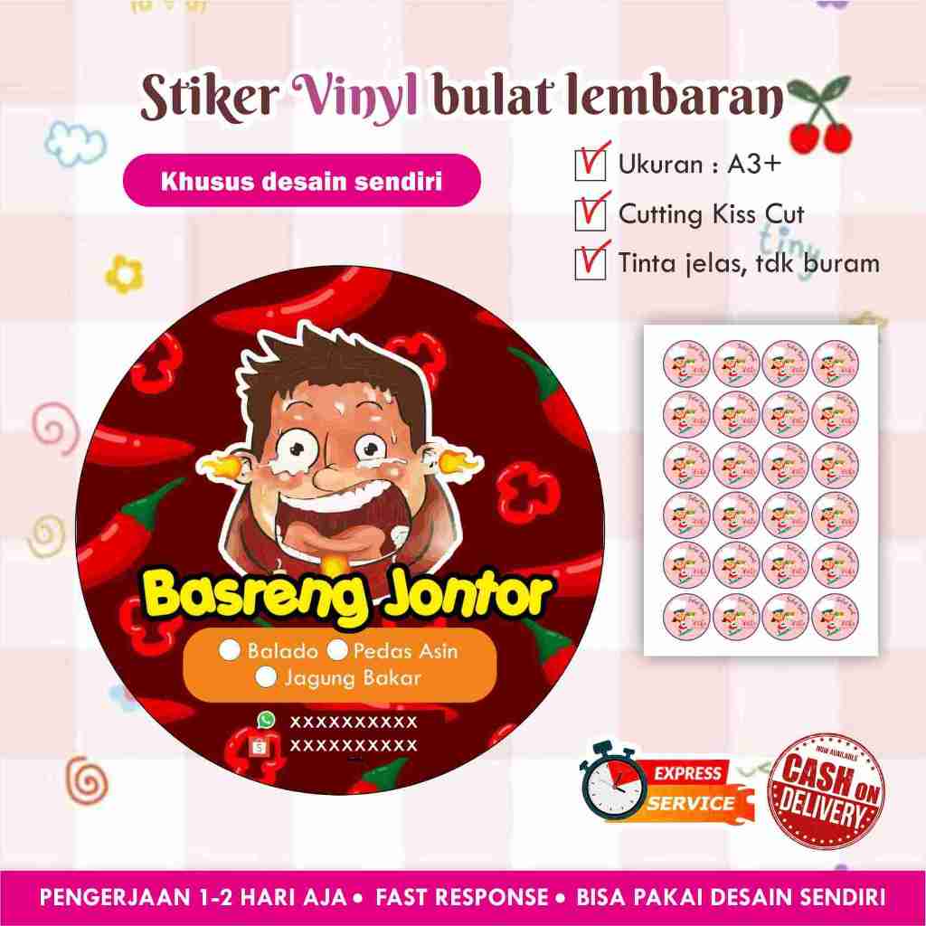 Jual Stiker Vinyl Bulat Cutting Kiss Cut Lembaran Desain Sndr Desain Siap Cetak Print And 3181