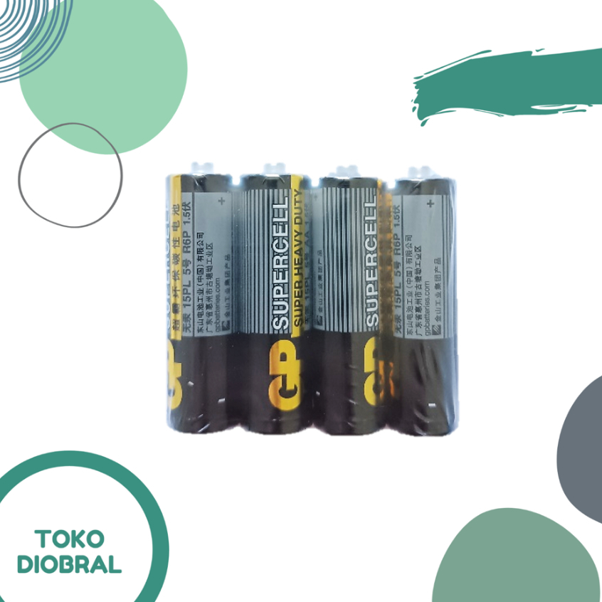 Jual Baterai GP Supercell Size AA Battery R6P 1,5V isi 4biji | Shopee ...
