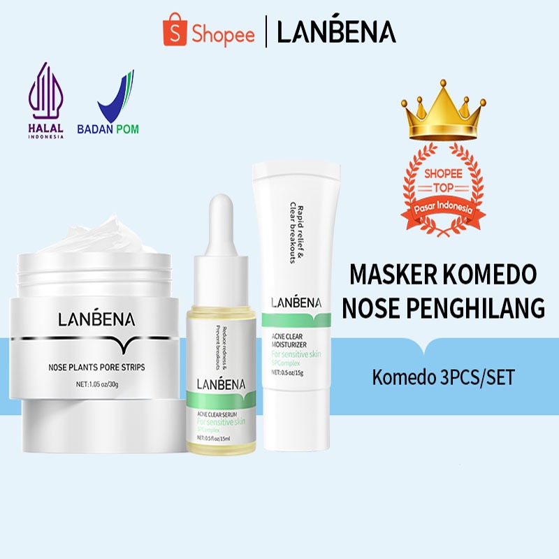 Jual [BPOM] LANBENA Blackhead Remover Mask Masker Wajah Masker Komedo ...