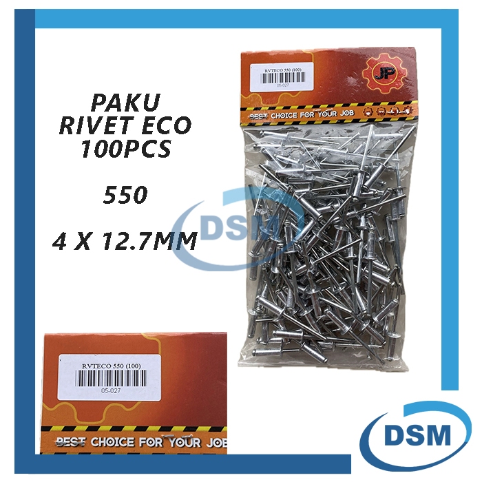Jual PAKU RIVET ECO 550 100 PCS 4 x 12.7 MM BLIND RIFET TEMBAK ...