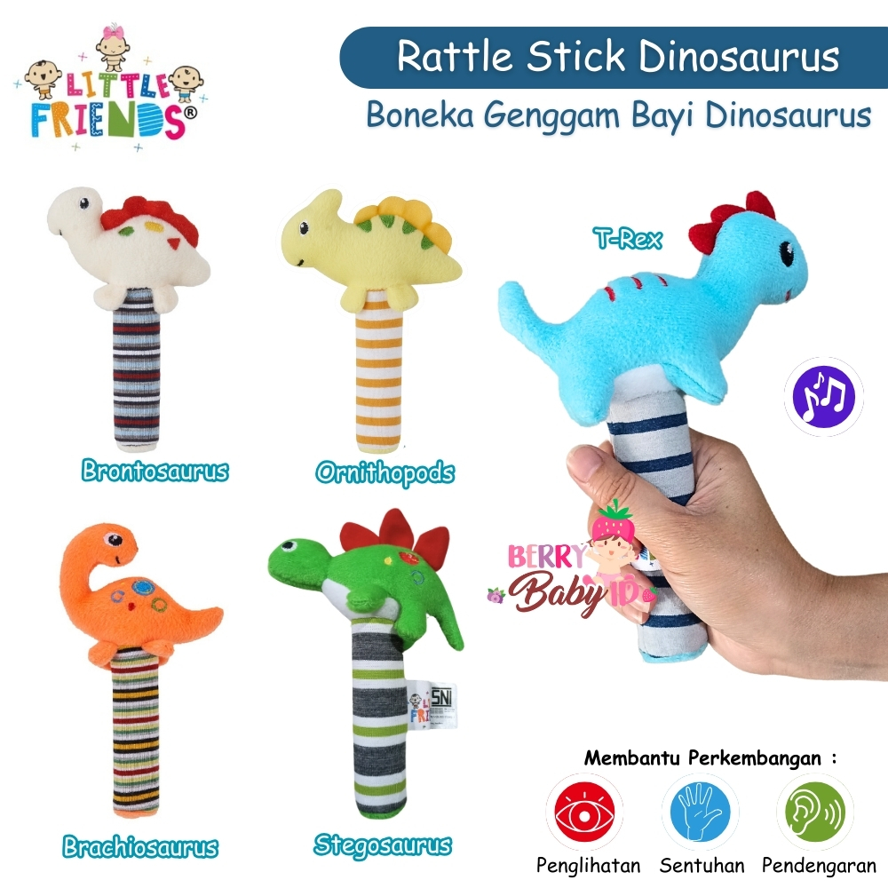 Jual Berry Baby - Little Friends Rattle Stick Dinosaurus Mainan Boneka ...