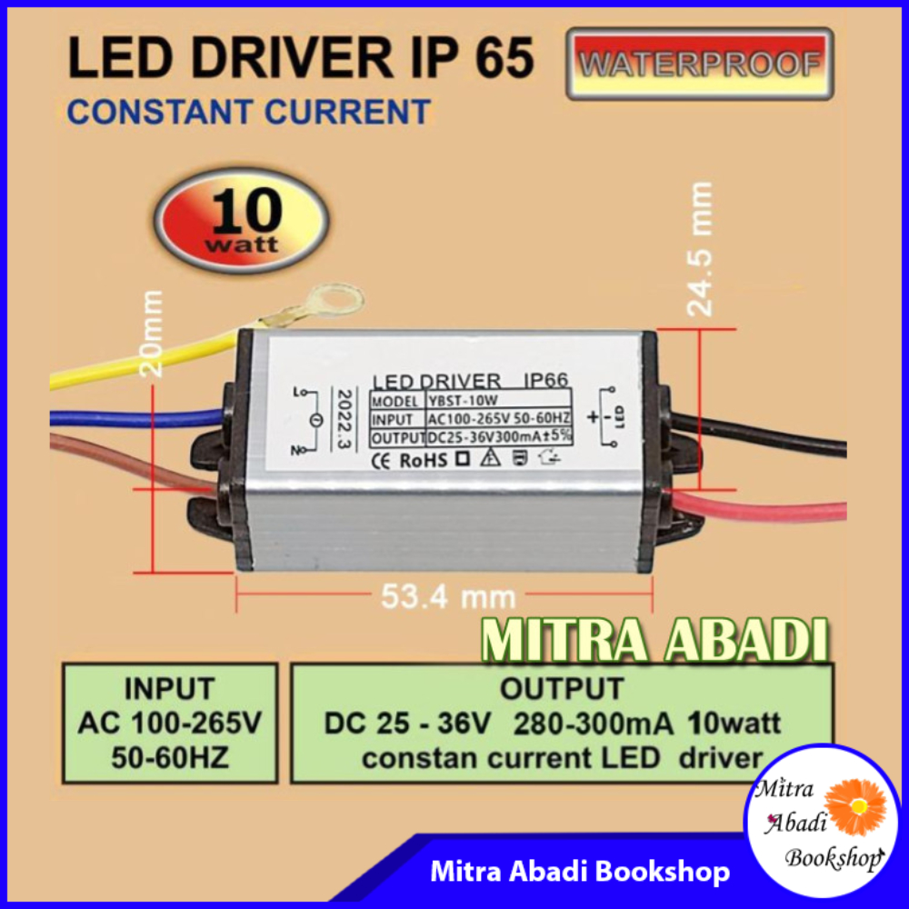 Jual LED Driver AS 10 Watt 300 mA Casing Besi WATERPROOF | Shopee Indonesia