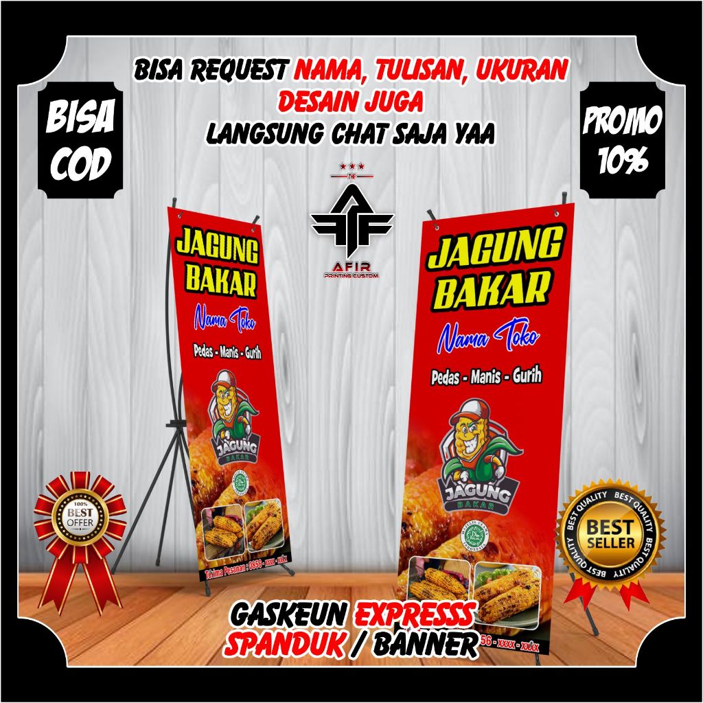 Jual BANNER JAGUNG BAKAR , SPANDUK JUALAN MAKANAN JAGUNG BAKAR DESIGN