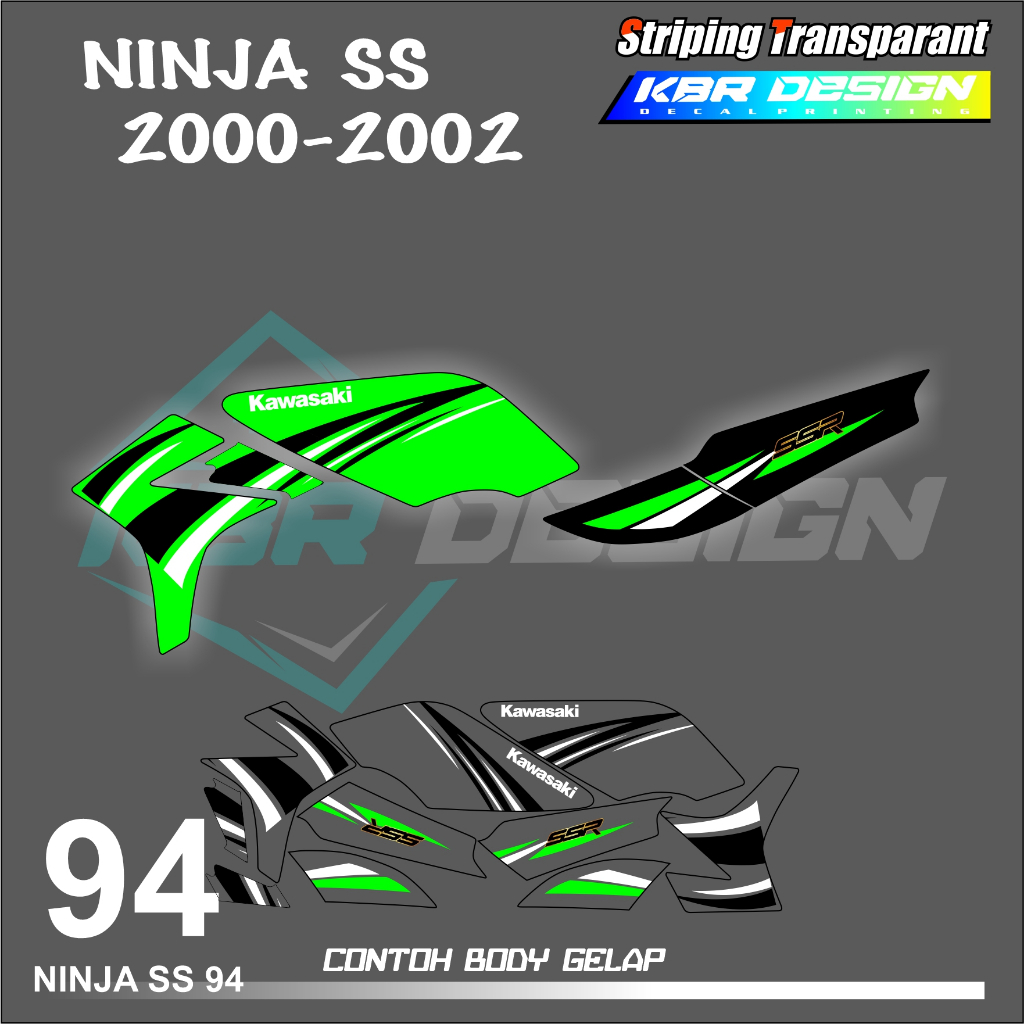 Jual NINJA SS 2000 - 2002 (COD) STIKER STRIPING MOTOR KAWASAKI NINJA SS ...