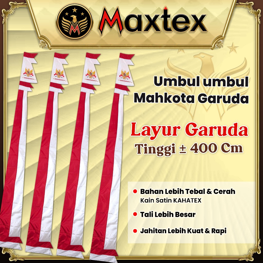 Jual Bendera Umbul-Umbul Layur Mahkota Garuda " Produk MAXTEX" (panjang ...