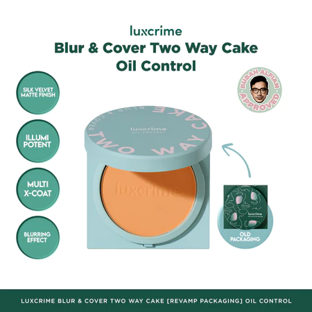 Luxcrime Oil Control, Blur & Cover Two Way Cake