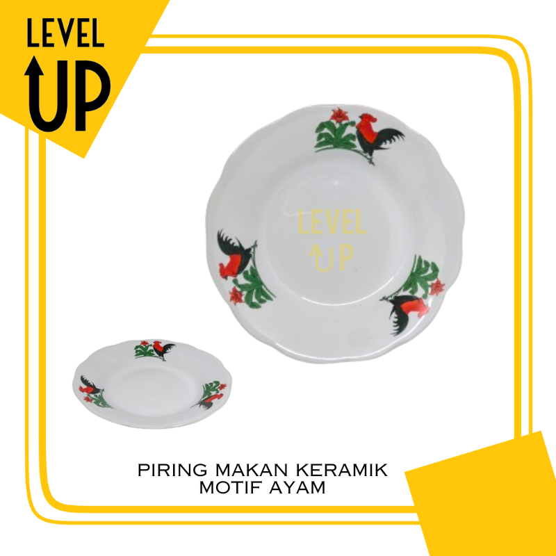 Berbagai hidangan ayam goreng yang disajikan dalam piring keramik