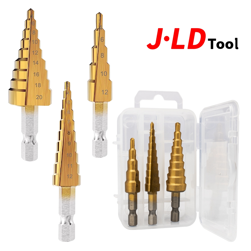 Jual JLD Mata bor pagoda Set 3pcs Mata Bor Multi Step Bor 3-12mm,4-12mm ...