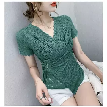 Sale Blouse 1590 3M Three M Tm Ivana Lace Wrap Top Blose Premium Korea Korean Fashion Harga