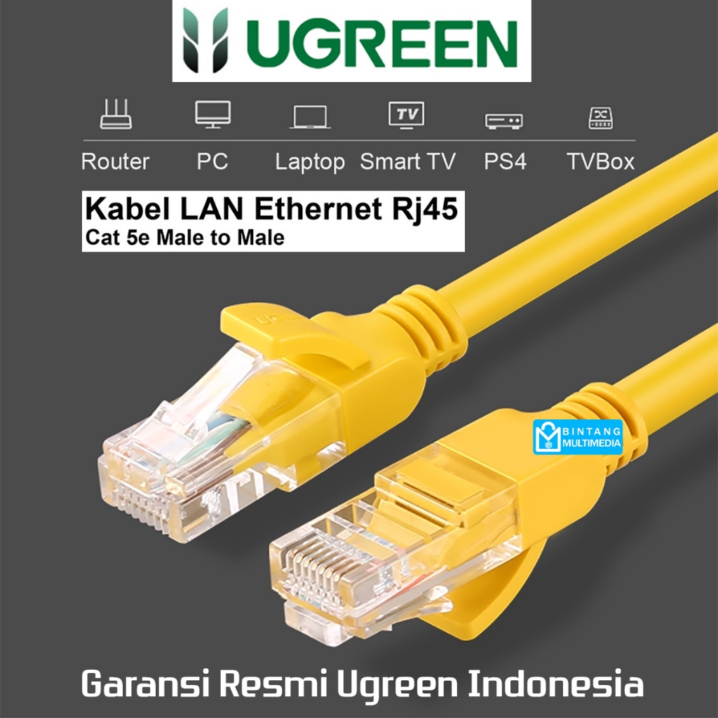 Jual UGREEN Kabel LAN RJ45 CAT5e UTP 1M 3M Sambungan Modem Router ...