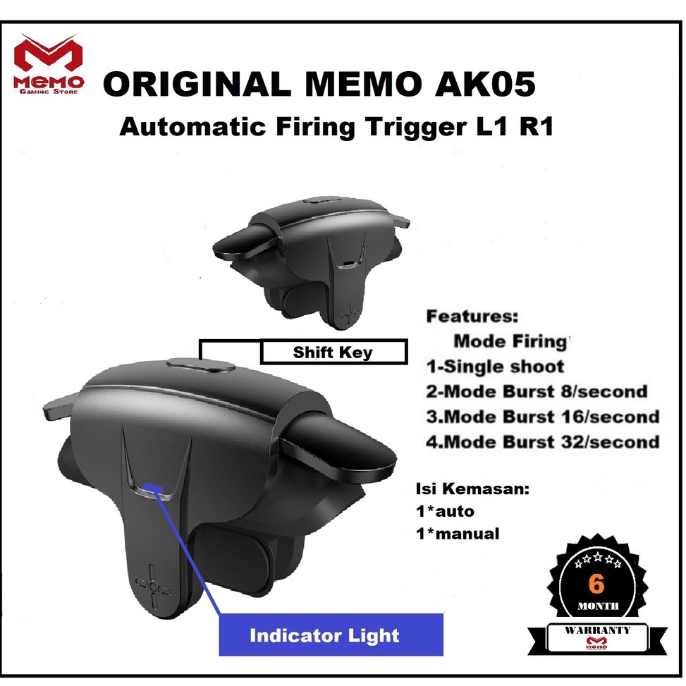 Jual yp Automatic Firing Trigger L1 R1PUBG FF CODM Original Memo AK5 ...