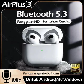 Airs Pro 3 Headset Bluetooth Android Kontrol Sentuh With Mikropon Earphone Bluetooth HiFi