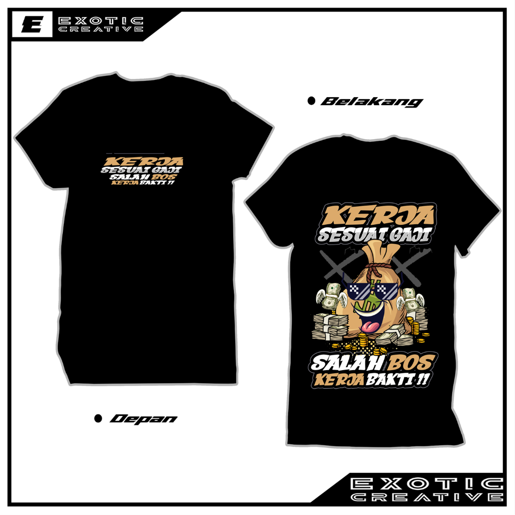 Jual Kaos Tshirt Baju Distro Kerja Sesuai Gaji Salah Bos Kerja Bakti