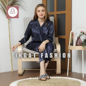 Setelan Piyama Pp Baju Tidur Dewasa Bahan Satin Model Brokat Yj 24