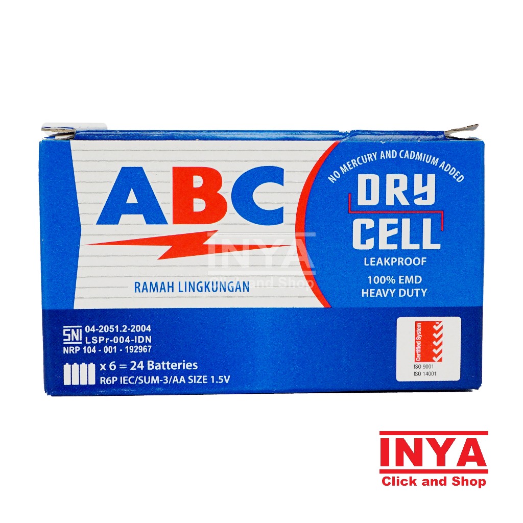 Jual Baterai ABC Biru Size AA 1.5V R6P BOX isi 24pcs - Battery | Shopee ...