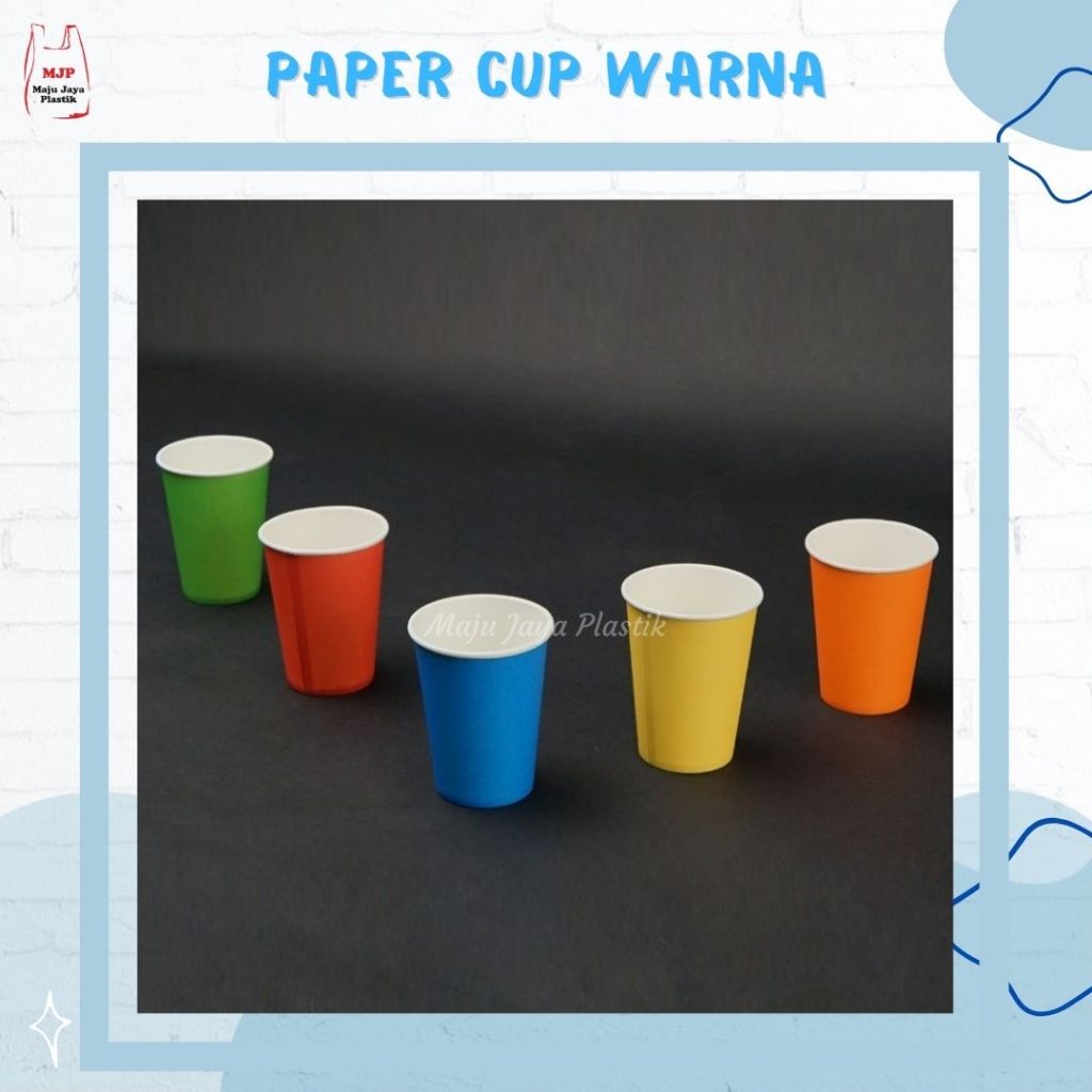 Jual 50pcs Paper Cup 9 oz Warna Warni TEBAL Gelas Kertas Pesta Kopi cup ...