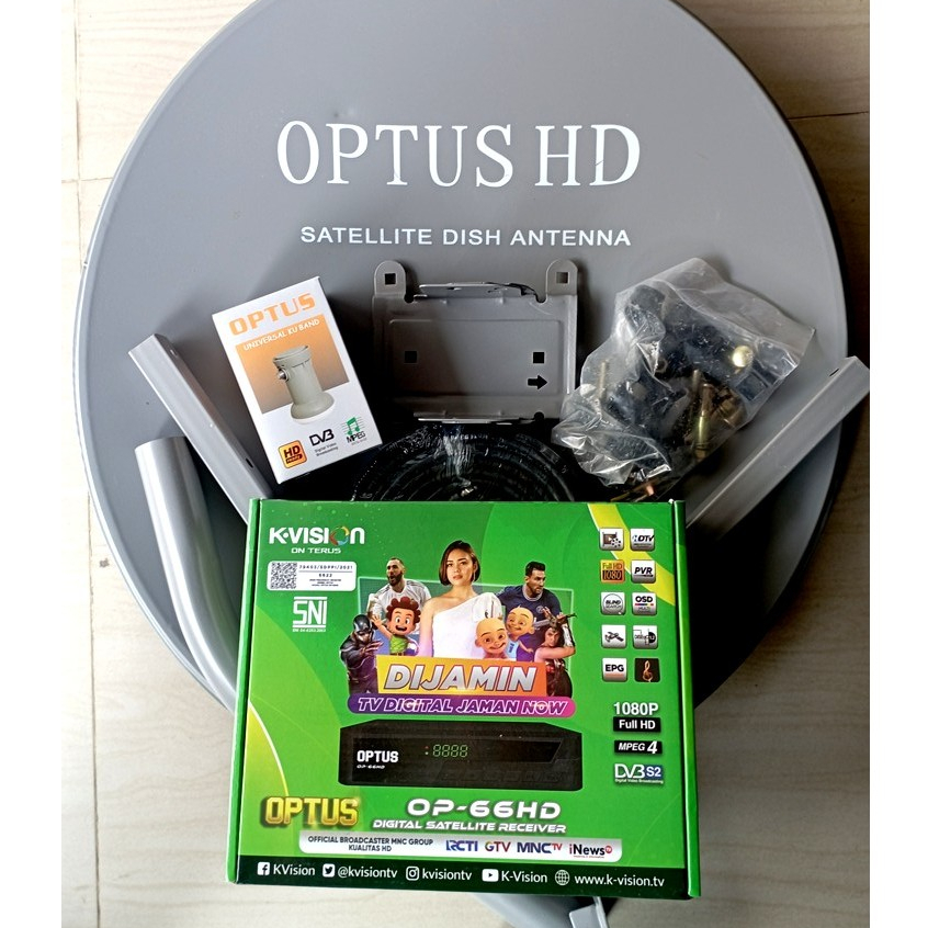 Jual Optus Satellite Receiver Produk Kvision Lengkap Dish Parabola