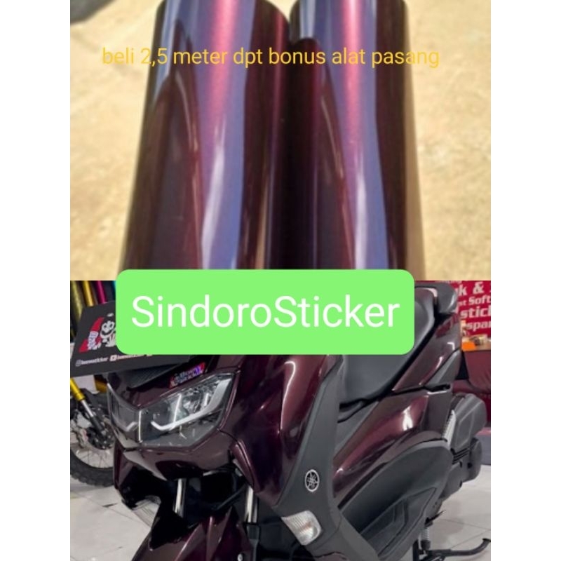 Jual Skotlet Motor Warna Hitam Lembayung Merah Sticker Sekotlet Hitam ...