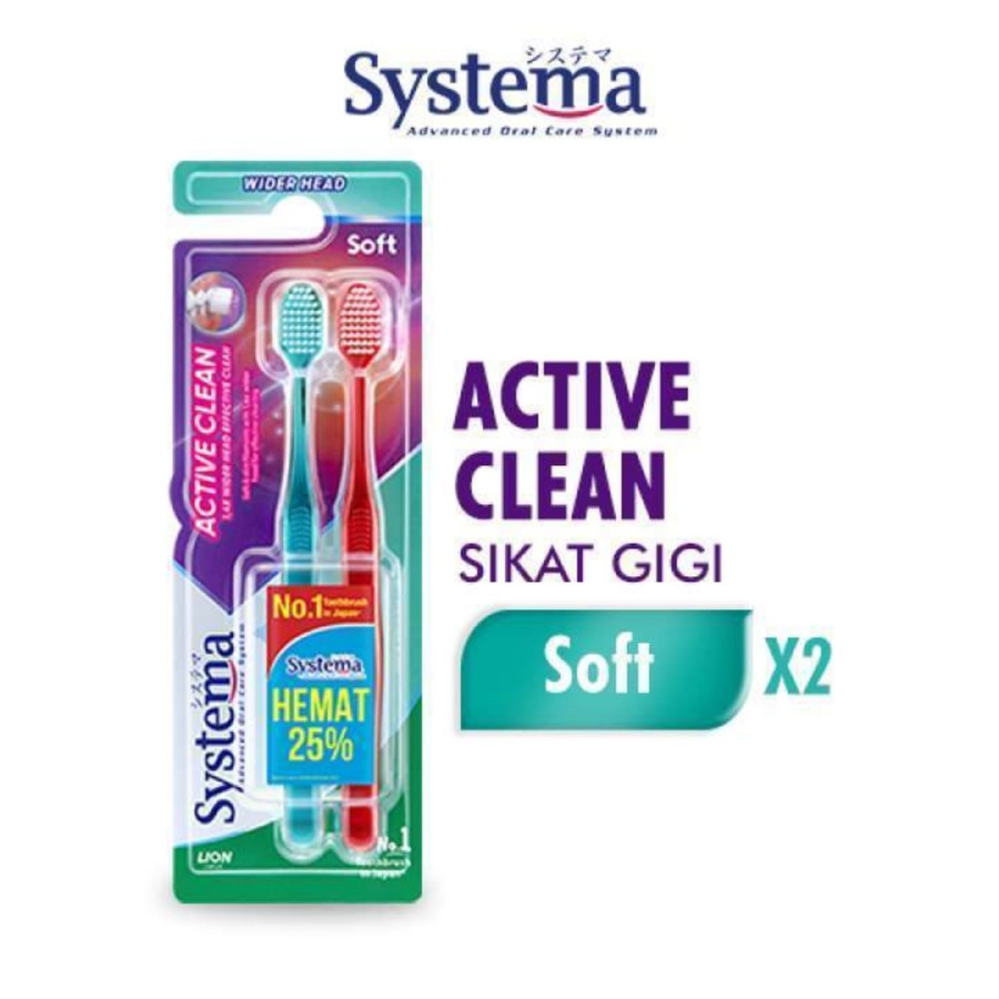 Jual Systema Active Clean Toothbrush Soft isi 2 | Shopee Indonesia