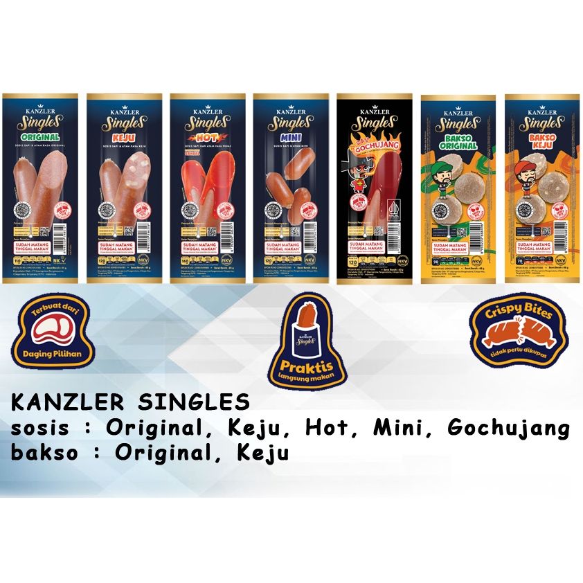 Jual Kanzler Singles 65gr Sosis Original Sosis Hot Sosis Keju