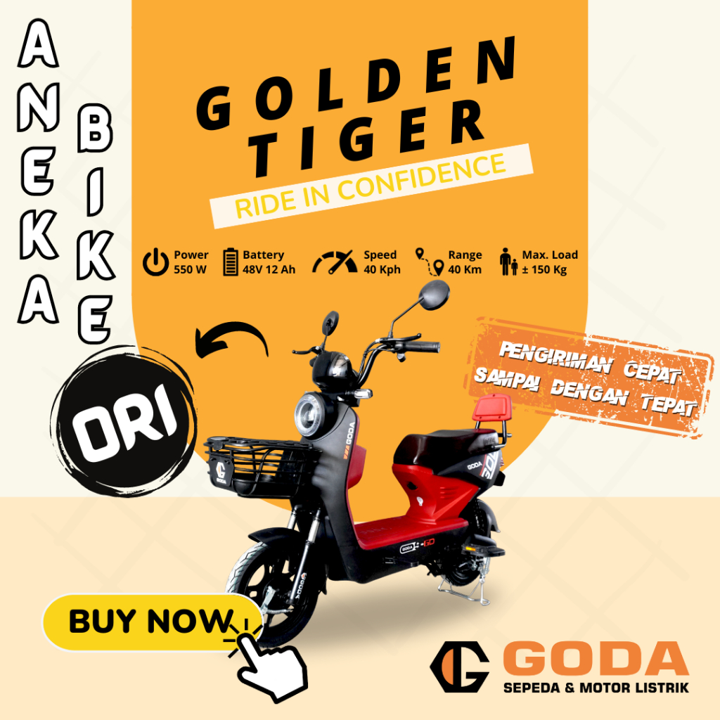 Jual Sepeda Listrik Goda Gd Ds Garansi Resmi Gd Ds Golden Tiger Aneka Bike Goda Official