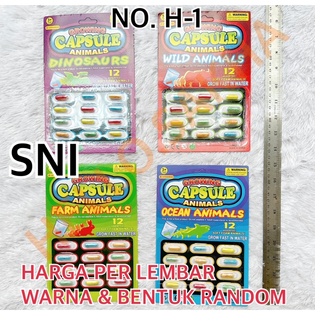 Jual MAINAN NO. H-1 GROWING CAPSULE ANIMALS OCEAN WILD ANIMAL DINO ...