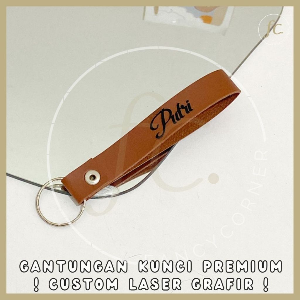 Jual [CUSTOM LASER GRAFIR] Gantungan Kunci Bahan Kulit Sintetis Name ...