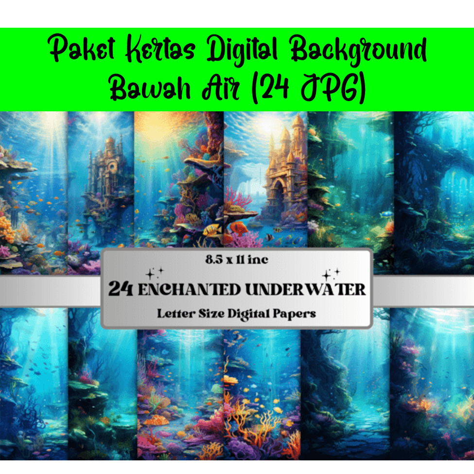 Jual Paket Kertas Digital Background Bawah Air (24 JPG) | Shopee Indonesia
