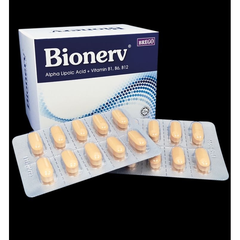 Jual Bionerv (ALA 300mg + Vitamin B1, B6,B12) 60's| Vitamin Syaraf ...