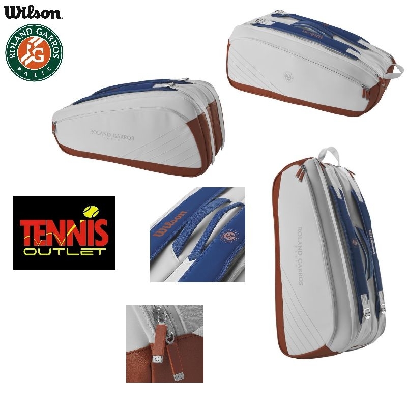 Jual Wilson X Roland Garros Tour 9 Pack Racquet Bag ( Ecru and Blue ...