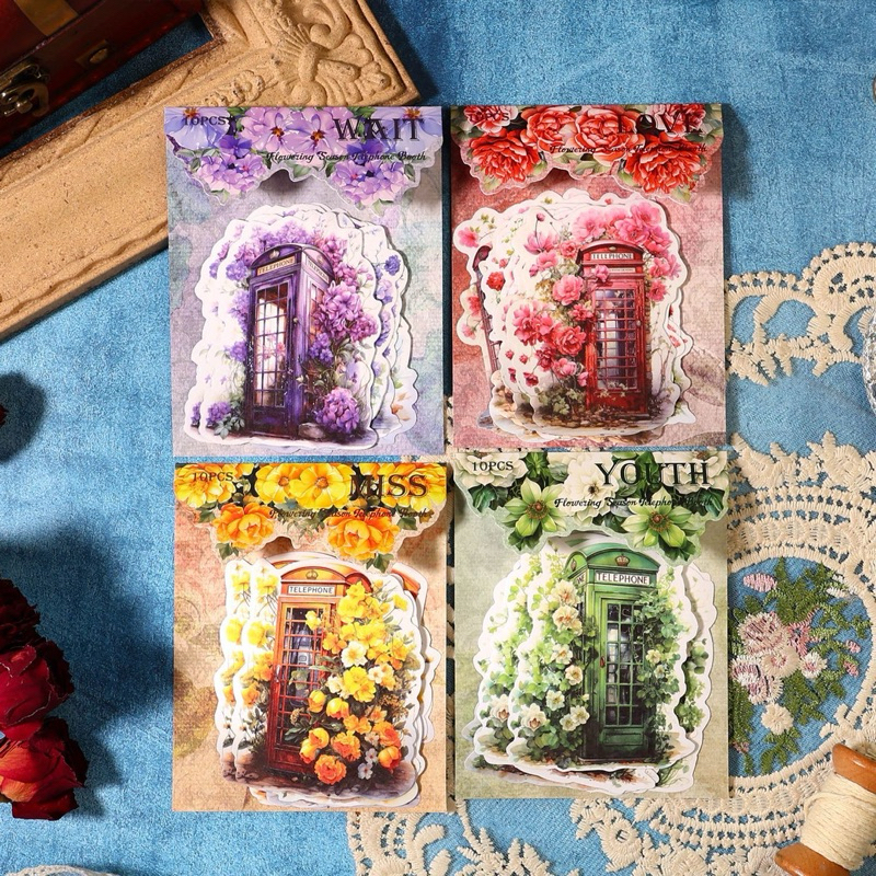 Jual (1CF) sticker emboss bunga flower phone booth series | Shopee ...