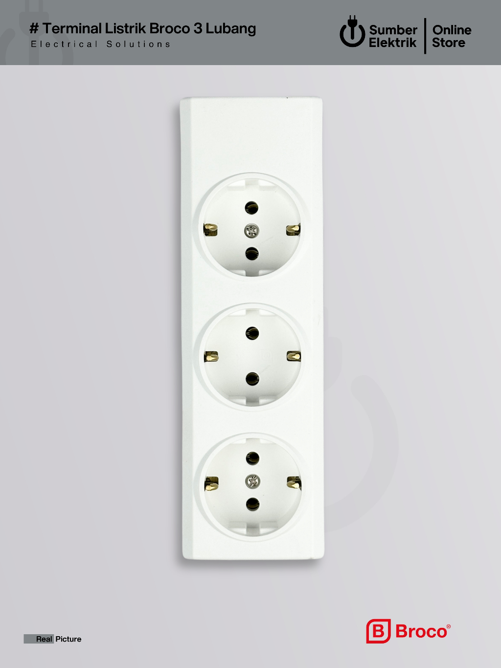 Jual Terminal Outlet Listrik Broco 3 Lubang Bahan Full Kuningan ...